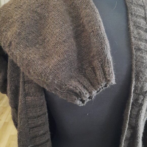 Brown Wool Chunkyl Fall Cardigan - Picture 4 of 5